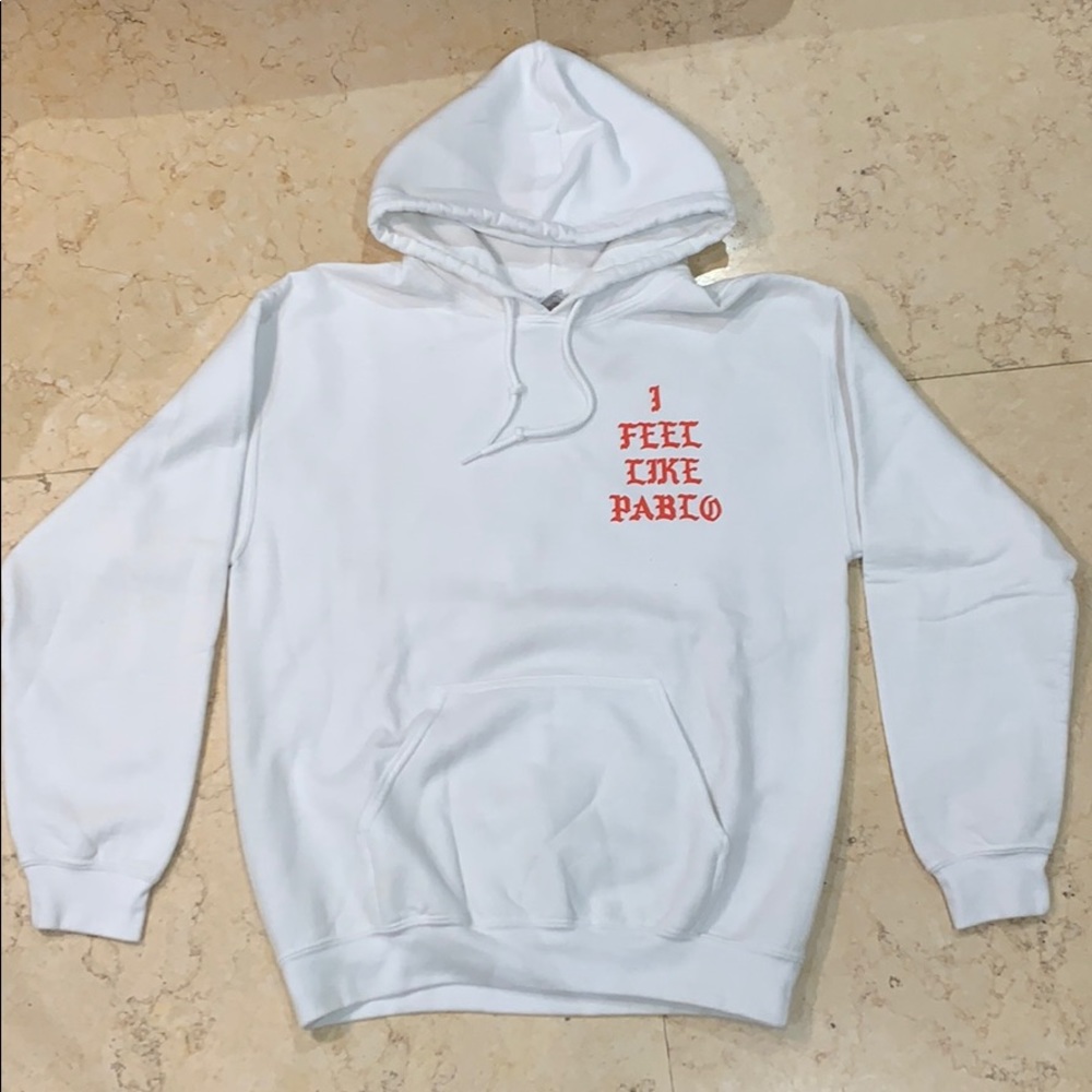 White 'I FEEL LIKE PABLO' Gildan Hooded Sweatshirt